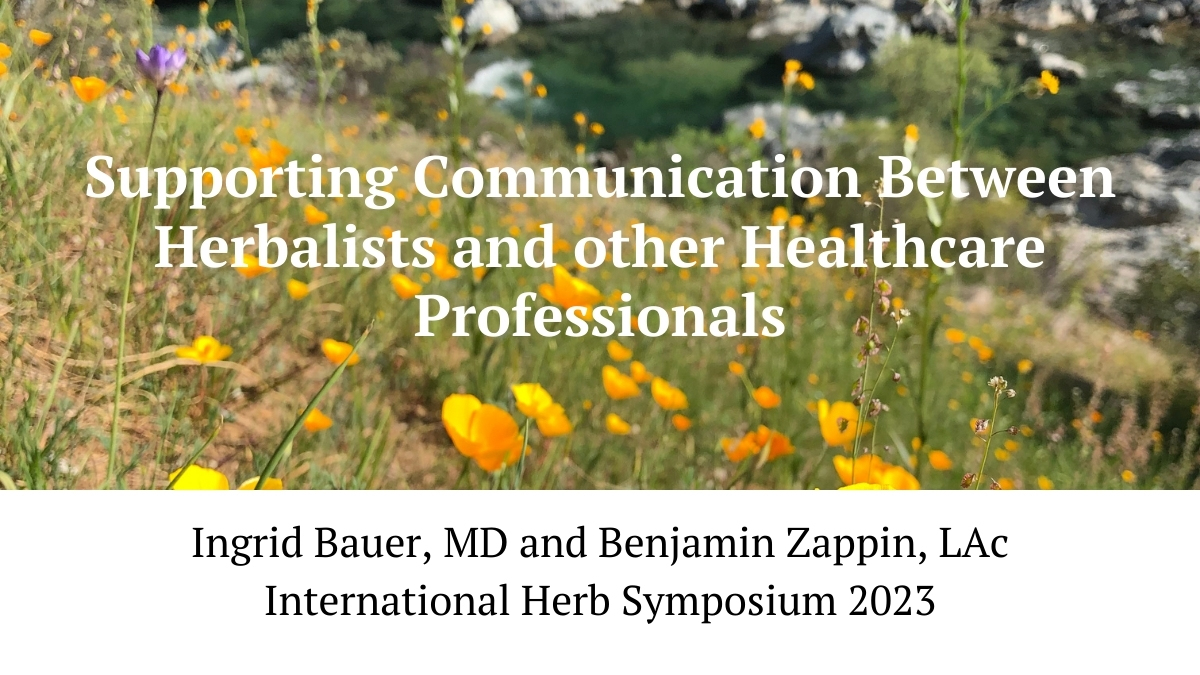 Supporting Communication Between Herbalists and other Health Professionals